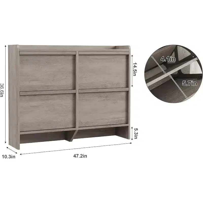 COZONY 4-Drawer Shoe Cabinet with Adjustable Shelves Large Flip Drawer Hidden Shoe Storage Organizer for Entryway, Hallway & Living Room