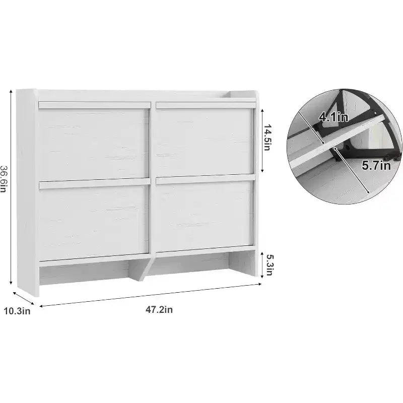 COZONY 4-Drawer Shoe Cabinet with Adjustable Shelves Large Flip Drawer Hidden Shoe Storage Organizer for Entryway, Hallway & Living Room
