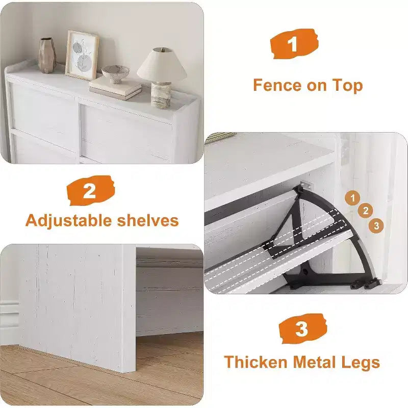 COZONY 4-Drawer Shoe Cabinet with Adjustable Shelves Large Flip Drawer Hidden Shoe Storage Organizer for Entryway, Hallway & Living Room