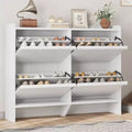 COZONY 4-Drawer Shoe Cabinet with Adjustable Shelves Large Flip Drawer Hidden Shoe Storage Organizer for Entryway, Hallway & Living Room