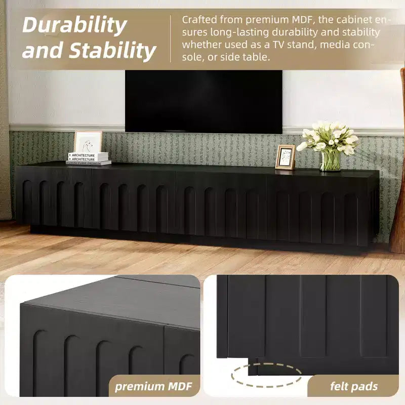 Convertible Coffee Table TV Stand for TVs up to 80, Multi-Functional Cabinet Cocktail Table Center Table TV Console Media Console - ModernLuxe