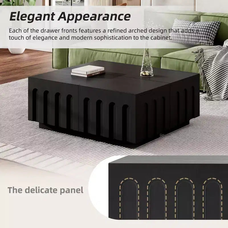 Convertible Coffee Table TV Stand for TVs up to 80, Multi-Functional Cabinet Cocktail Table Center Table TV Console Media Console - ModernLuxe