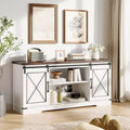 Farmhouse TV Stand and Entertainment Center for TV Up to 65 Inches with Sliding Barn Doors, with Storage Cabinet for Living Room, Bedroom