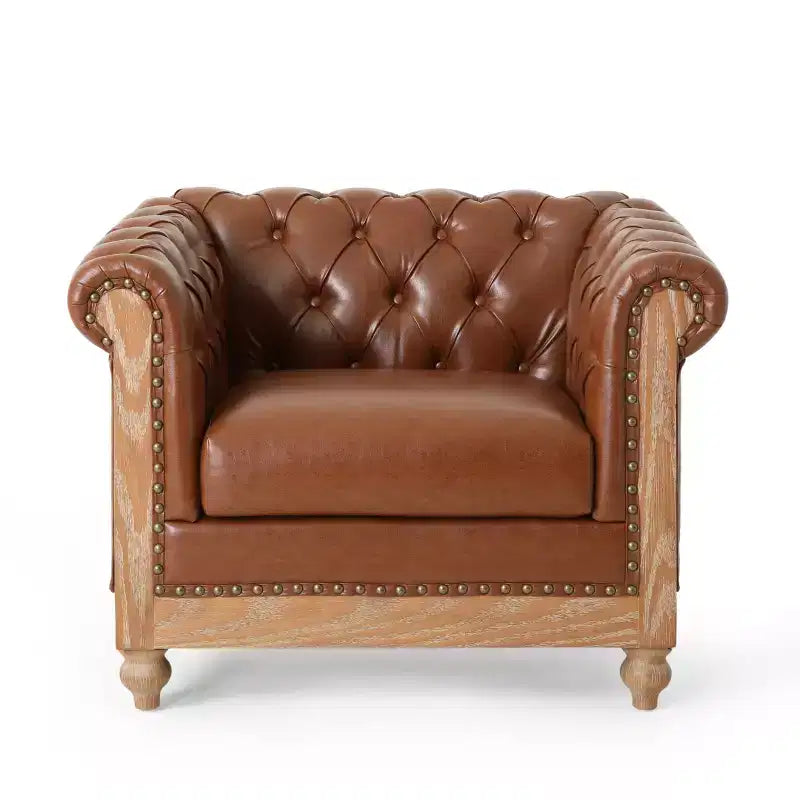 GDFStudio Batavia Chesterfield Tufted Club Chair with Nailhead Trim