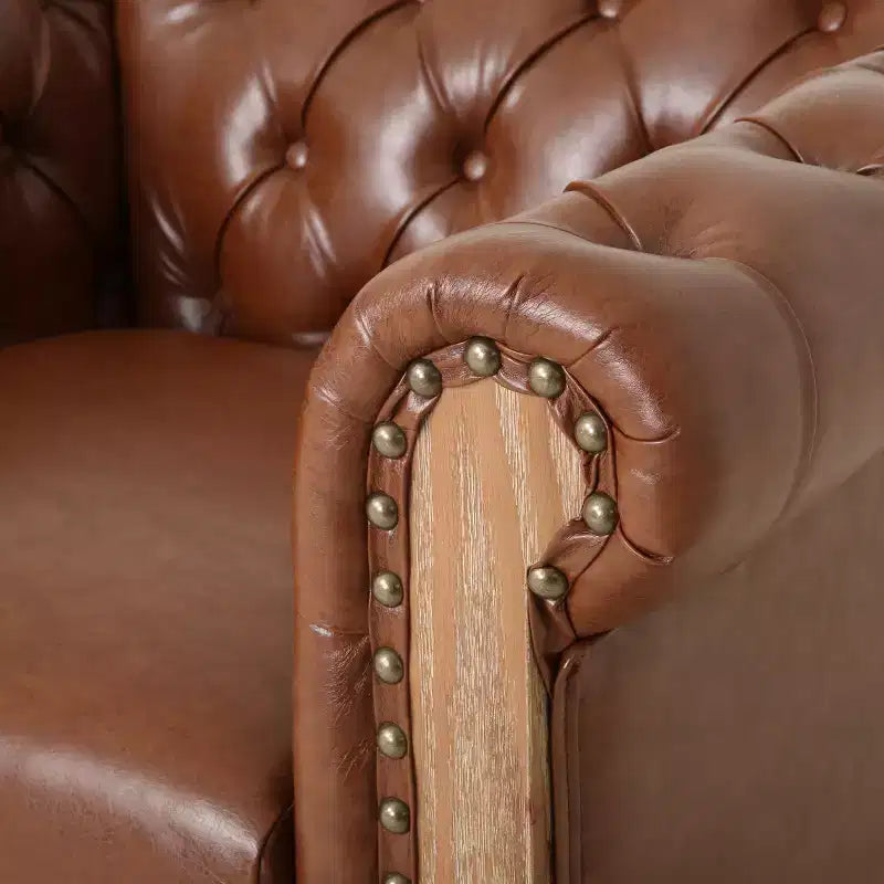 GDFStudio Batavia Chesterfield Tufted Club Chair with Nailhead Trim