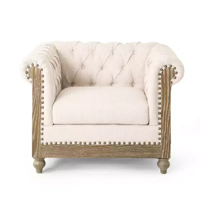 GDFStudio Batavia Chesterfield Tufted Club Chair with Nailhead Trim