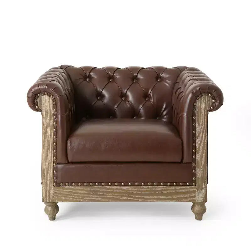 GDFStudio Batavia Chesterfield Tufted Club Chair with Nailhead Trim