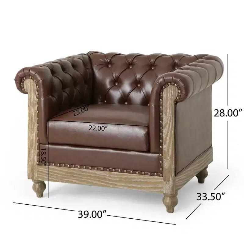 GDFStudio Batavia Chesterfield Tufted Club Chair with Nailhead Trim