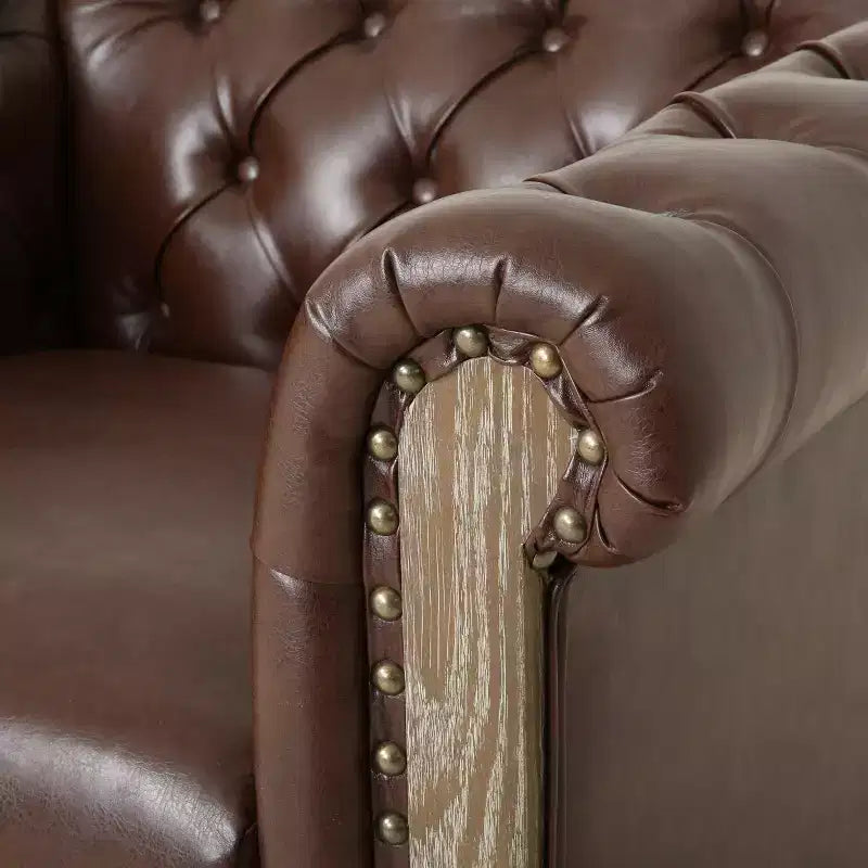 GDFStudio Batavia Chesterfield Tufted Club Chair with Nailhead Trim