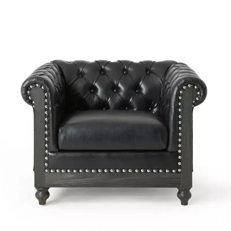 GDFStudio Batavia Chesterfield Tufted Club Chair with Nailhead Trim