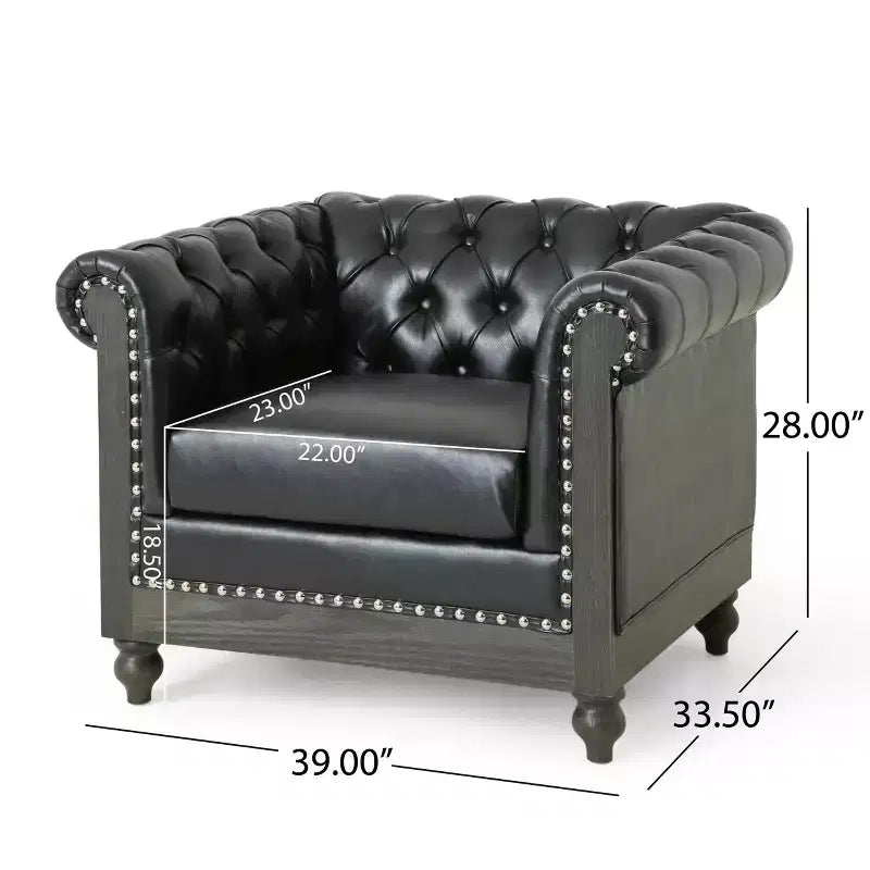 GDFStudio Batavia Chesterfield Tufted Club Chair with Nailhead Trim