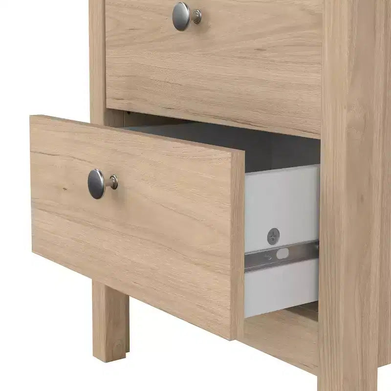 Tvilum,Madrid 21-inch Tall 2-Drawer Nightstand End Table, Jackson Hickory