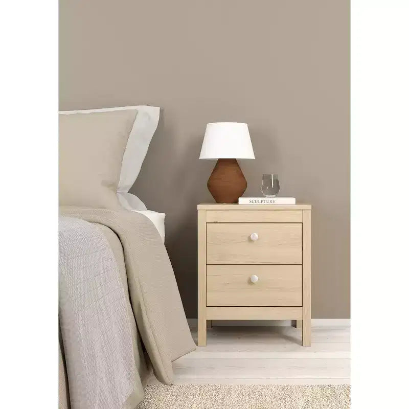 Tvilum,Madrid 21-inch Tall 2-Drawer Nightstand End Table, Jackson Hickory