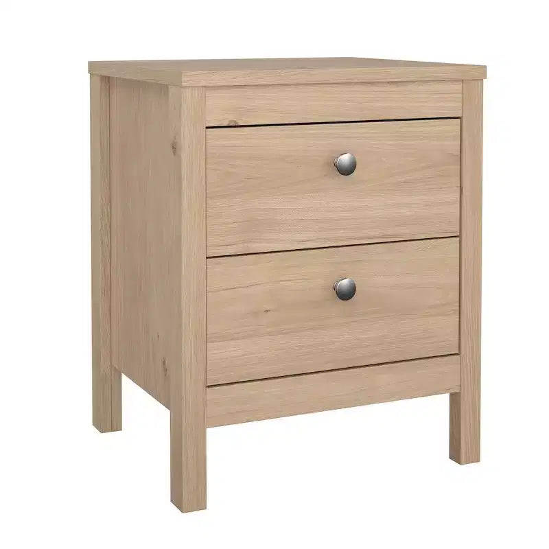 Tvilum,Madrid 21-inch Tall 2-Drawer Nightstand End Table, Jackson Hickory