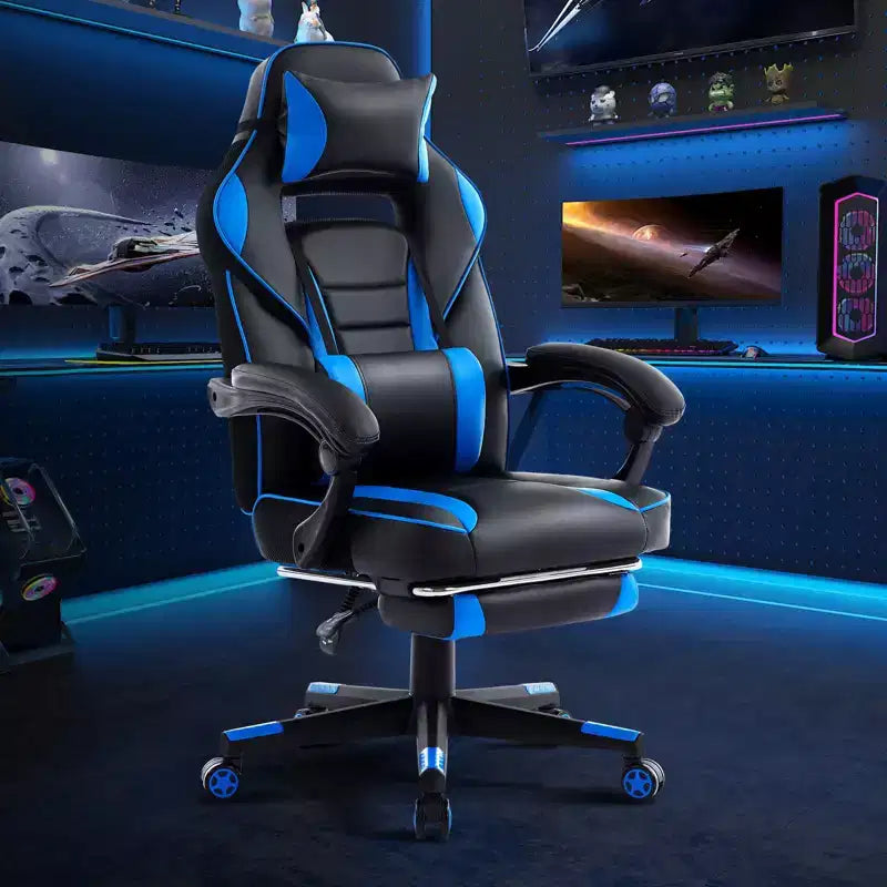 GustoWave Gaming Computer Chair with High Back, Pu Tall Gaming Chairs with Footrest, Reclining Gamer Chair
