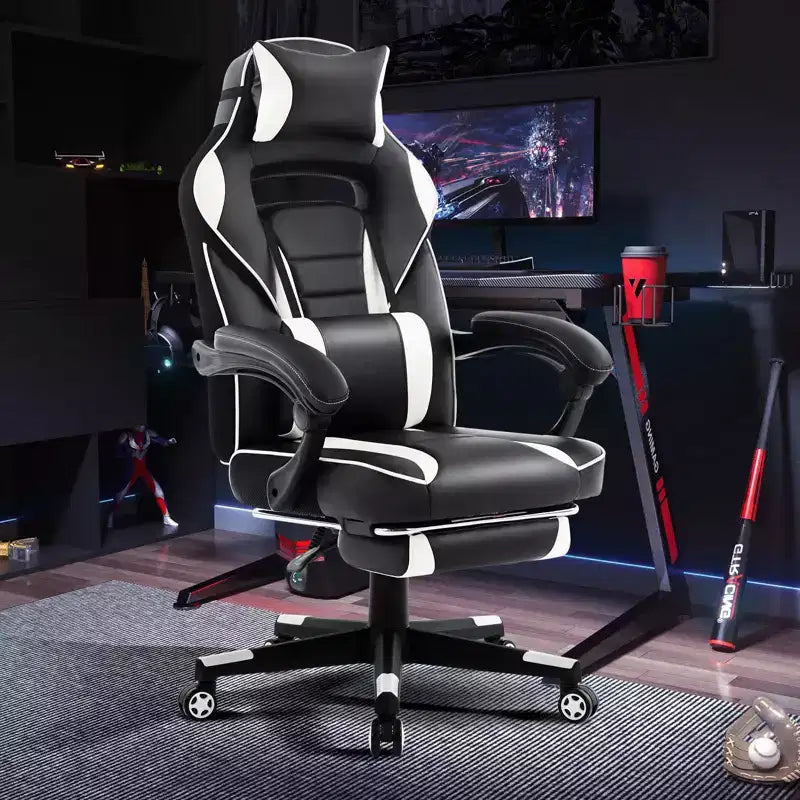 GustoWave Gaming Computer Chair with High Back, Pu Tall Gaming Chairs with Footrest, Reclining Gamer Chair
