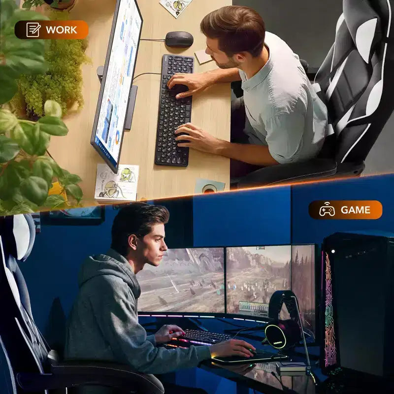 GustoWave Gaming Computer Chair with High Back, Pu Tall Gaming Chairs with Footrest, Reclining Gamer Chair