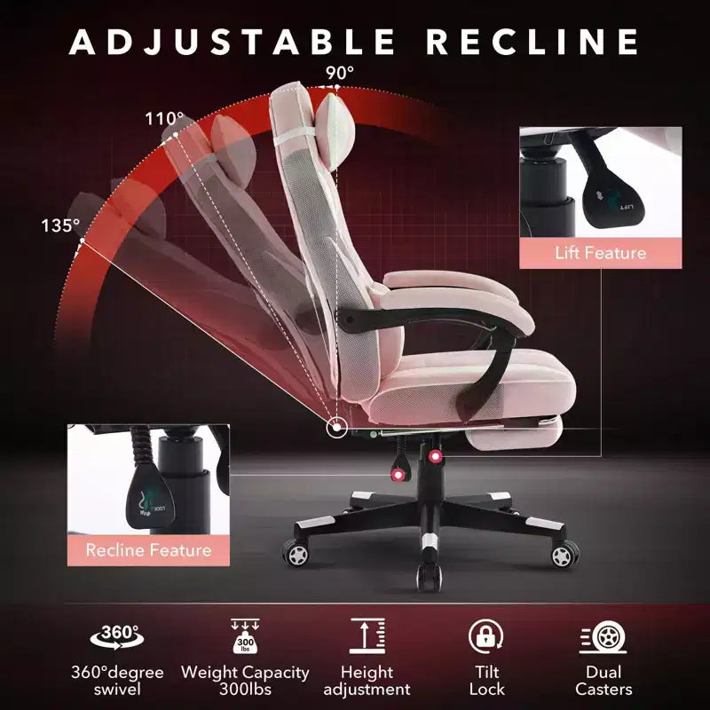 GustoWave Gaming Computer Chair with High Back, Pu Tall Gaming Chairs with Footrest, Reclining Gamer Chair