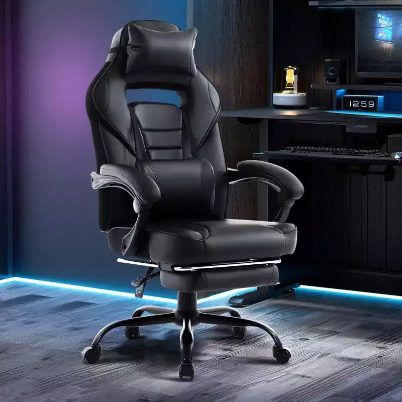 GustoWave Gaming Computer Chair with High Back, Pu Tall Gaming Chairs with Footrest, Reclining Gamer Chair