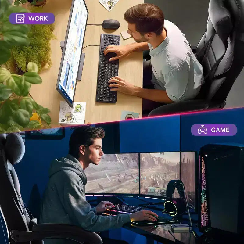 GustoWave Gaming Computer Chair with High Back, Pu Tall Gaming Chairs with Footrest, Reclining Gamer Chair