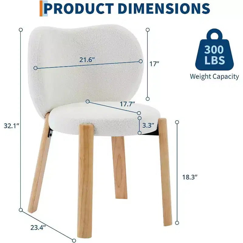 GustoWave Modern Vanity Stool with Heart-Shaped Backrest Plush Teddy Upholstered Makeup Chair for Bedroom, Living Room, Home Office