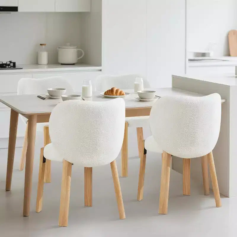 GustoWave Modern Vanity Stool with Heart-Shaped Backrest Plush Teddy Upholstered Makeup Chair for Bedroom, Living Room, Home Office