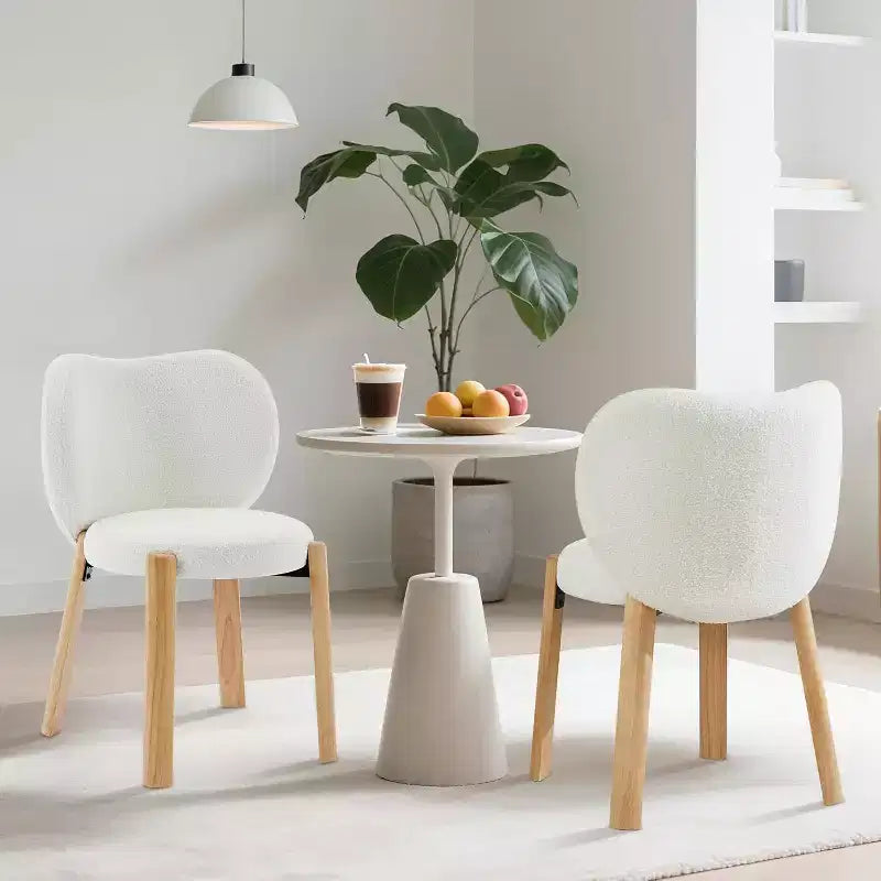 GustoWave Modern Vanity Stool with Heart-Shaped Backrest Plush Teddy Upholstered Makeup Chair for Bedroom, Living Room, Home Office