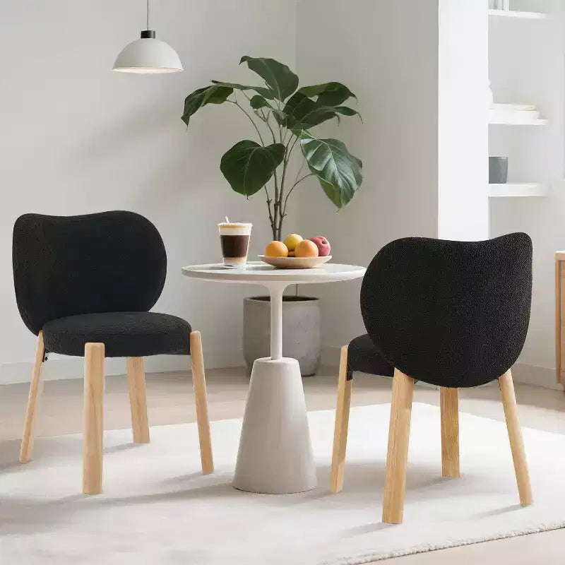 GustoWave Modern Vanity Stool with Heart-Shaped Backrest Plush Teddy Upholstered Makeup Chair for Bedroom, Living Room, Home Office