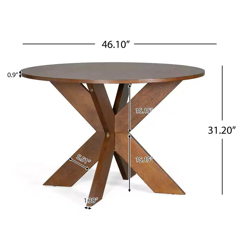 MAYEERTY Round Modern Dining Table Cherry for Kitchen Living Room