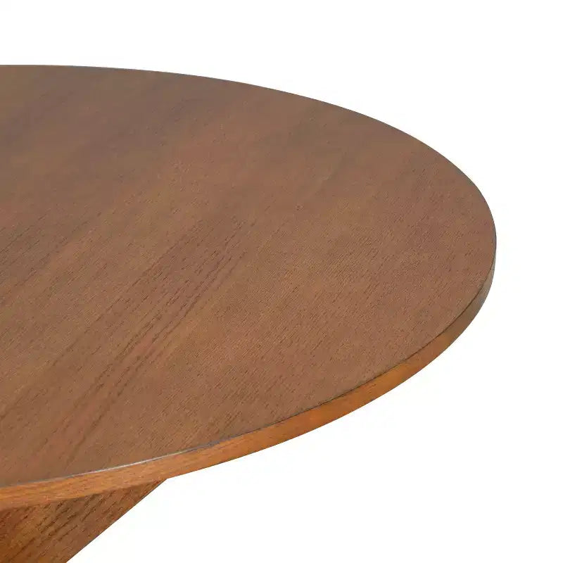MAYEERTY Round Modern Dining Table Cherry for Kitchen Living Room