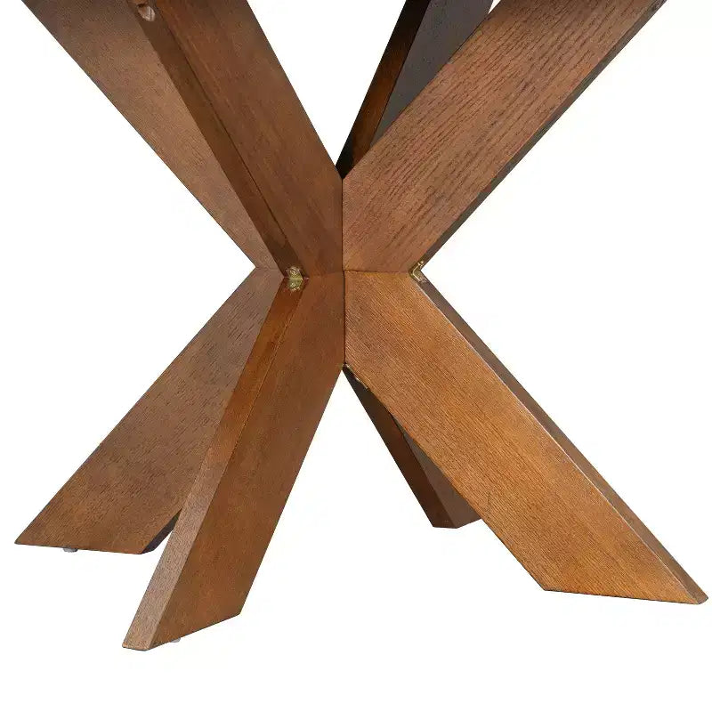 MAYEERTY Round Modern Dining Table Cherry for Kitchen Living Room