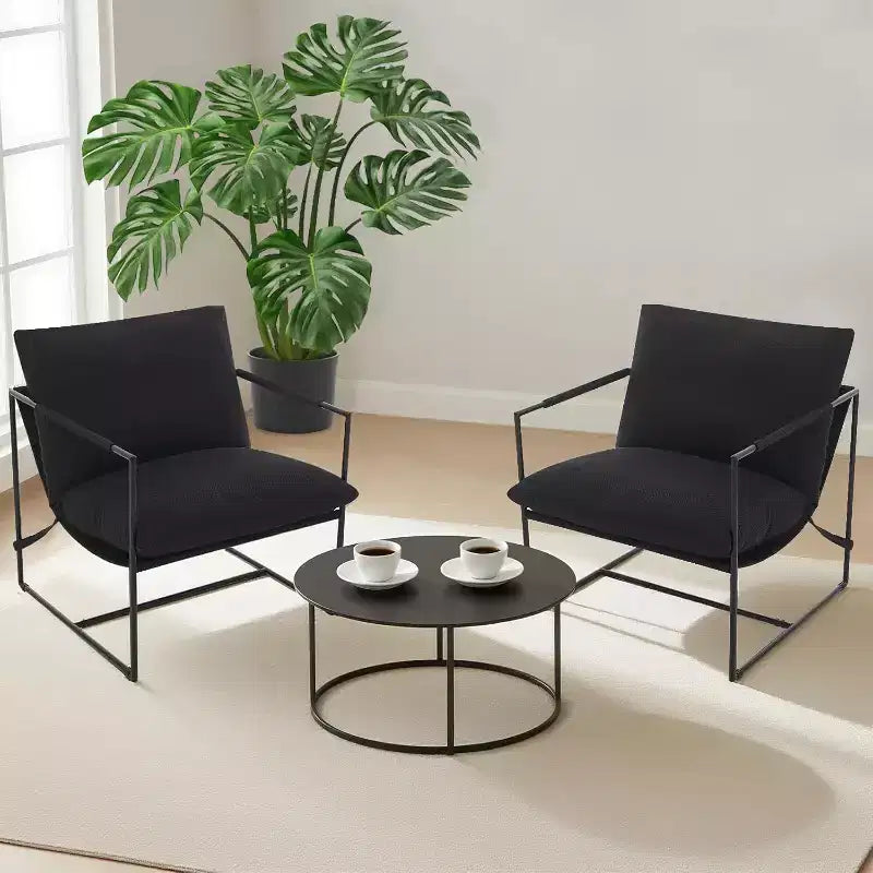Accent Chair for Living Room, Modern Metal Framed Upholstered Armchair, Lounge Chair for Bedroom, Living Room, Reading Room