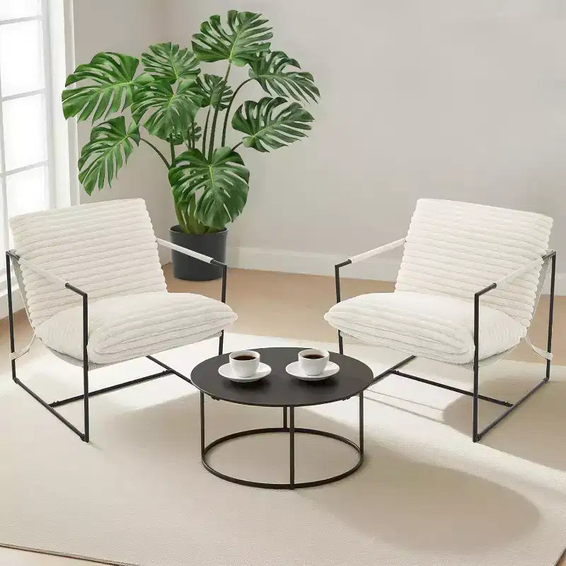 Accent Chair for Living Room, Modern Metal Framed Upholstered Armchair, Lounge Chair for Bedroom, Living Room, Reading Room