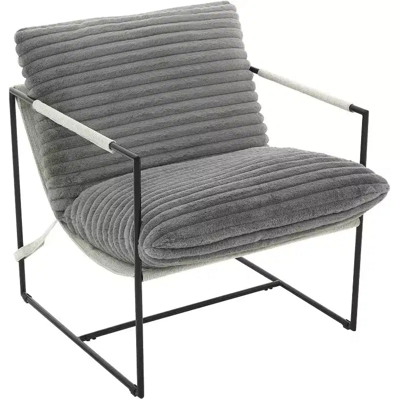 Accent Chair for Living Room, Modern Metal Framed Upholstered Armchair, Lounge Chair for Bedroom, Living Room, Reading Room