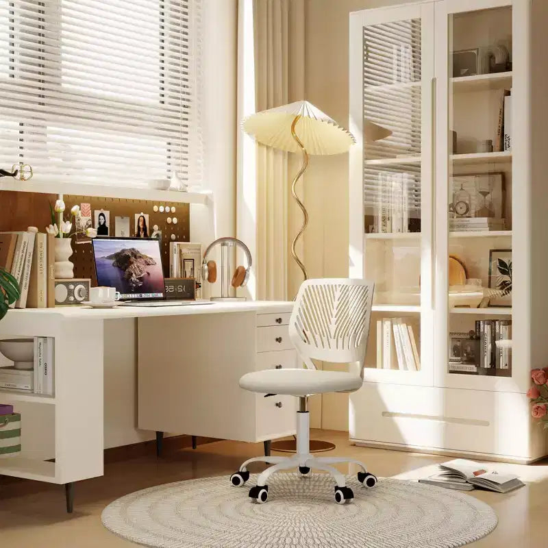 Homy Casa Adjustable Armless Swivel Study Chair for Kids, Dorm & Small Home Office