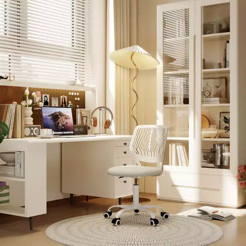Homy Casa Adjustable Armless Swivel Study Chair for Kids, Dorm & Small Home Office