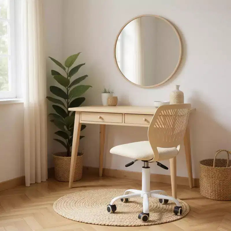 Homy Casa Adjustable Armless Swivel Study Chair for Kids, Dorm & Small Home Office