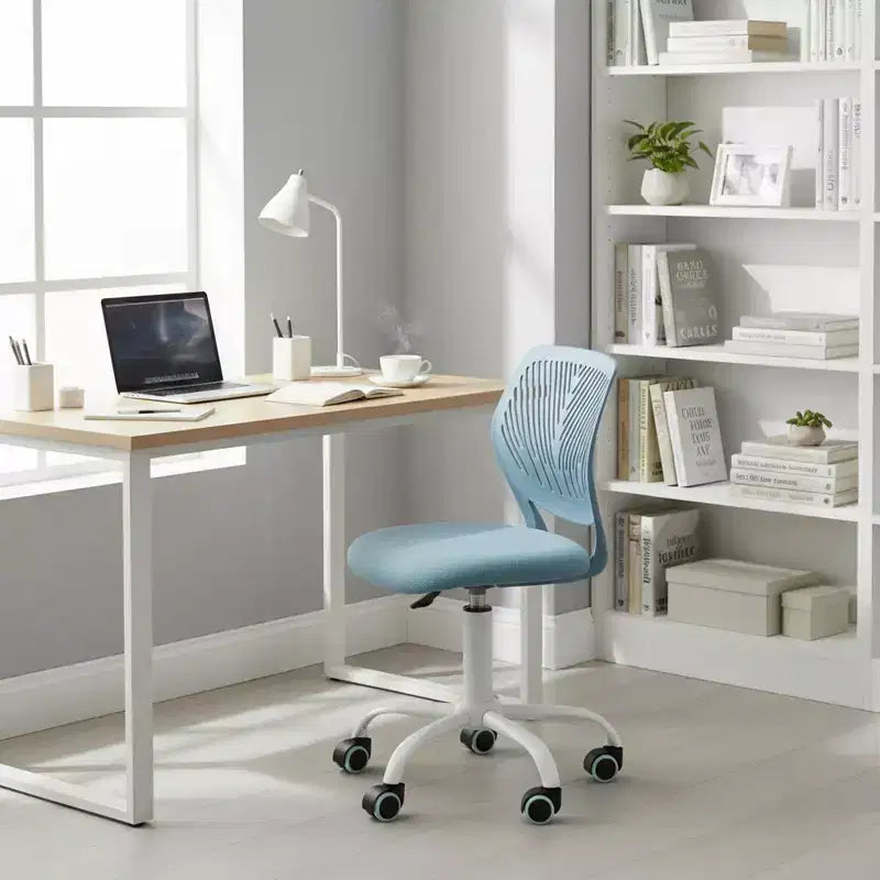 Homy Casa Adjustable Armless Swivel Study Chair for Kids, Dorm & Small Home Office
