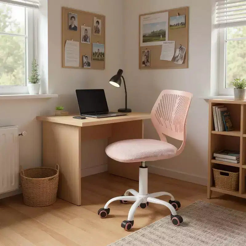 Homy Casa Adjustable Armless Swivel Study Chair for Kids, Dorm & Small Home Office