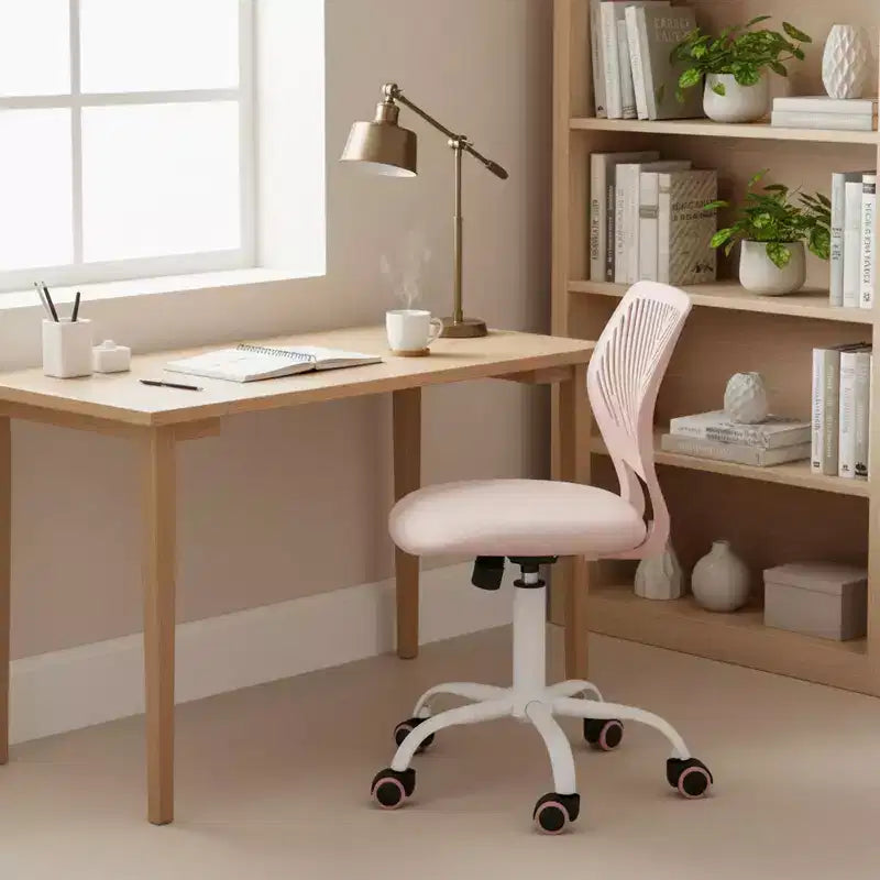 Homy Casa Adjustable Armless Swivel Study Chair for Kids, Dorm & Small Home Office