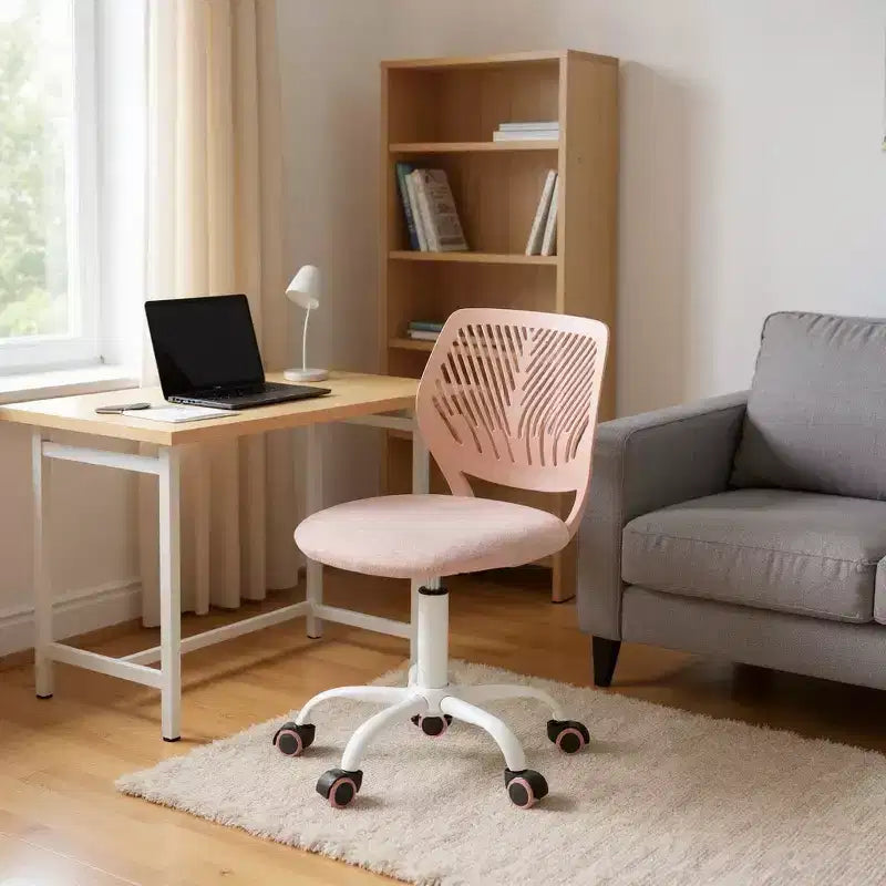 Homy Casa Adjustable Armless Swivel Study Chair for Kids, Dorm & Small Home Office