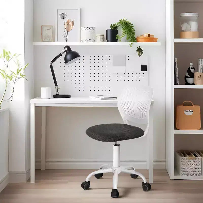Homy Casa Adjustable Armless Swivel Study Chair for Kids, Dorm & Small Home Office