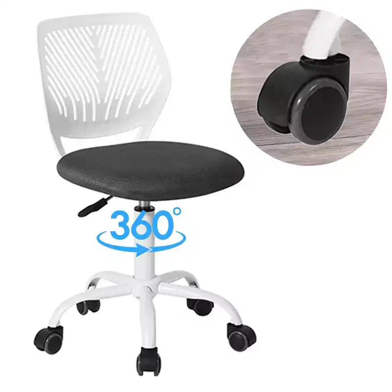 Homy Casa Adjustable Armless Swivel Study Chair for Kids, Dorm & Small Home Office