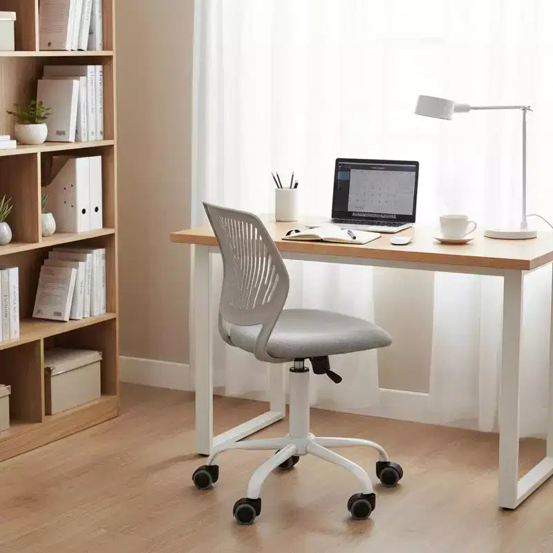 Homy Casa Adjustable Armless Swivel Study Chair for Kids, Dorm & Small Home Office