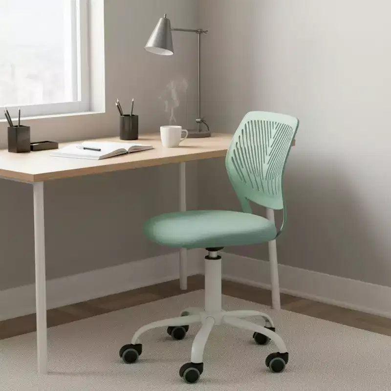 Homy Casa Adjustable Armless Swivel Study Chair for Kids, Dorm & Small Home Office