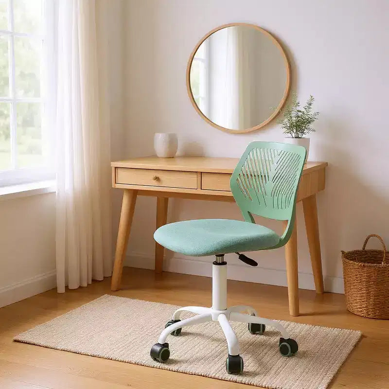 Homy Casa Adjustable Armless Swivel Study Chair for Kids, Dorm & Small Home Office