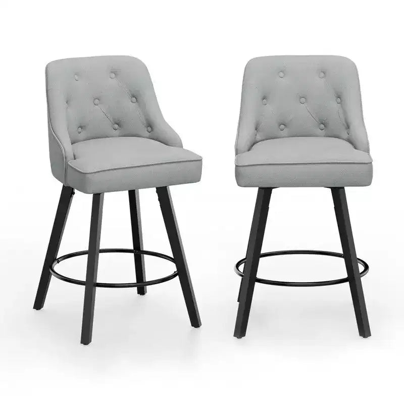 Karl Home Elegant 360 Swivel Bar Stool Stylish Design with Plush Cushion & Sturdy Build