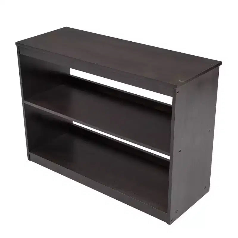 Low Twin Size Loft Bed with Cabinet for Kids, Wood Loft Bed Frame with Rolling Portable Desk