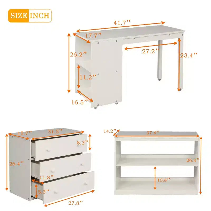 Low Twin Size Loft Bed with Cabinet for Kids, Wood Loft Bed Frame with Rolling Portable Desk