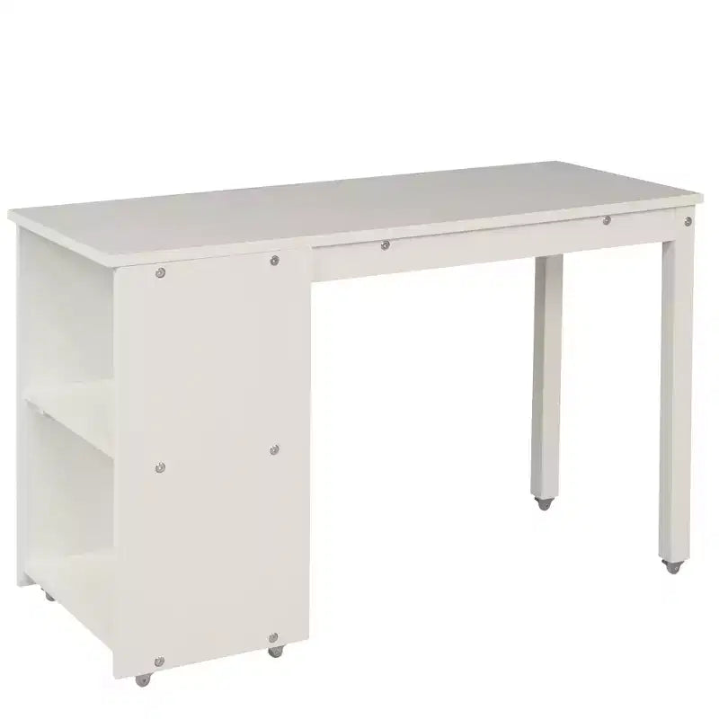 Low Twin Size Loft Bed with Cabinet for Kids, Wood Loft Bed Frame with Rolling Portable Desk